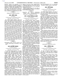 CONGRESSIONAL RECORD— Extensions of Remarks E115 HON. JOHN LEWIS HON. RICHARD HUDSON HON. LUCILLE ROYBAL-ALLARD HON. ANDY BIGG