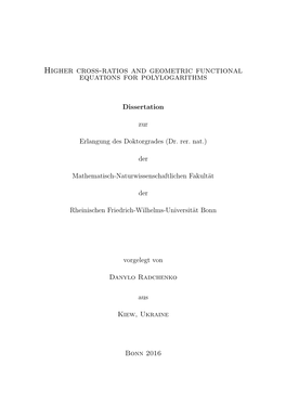 Higher Cross-Ratios and Geometric Functional Equations for Polylogarithms