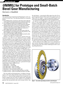 UNIMILL for Prototype and Small-Batch Bevel Gear Manufacturing Hermann J