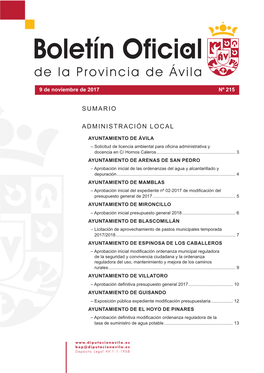 Administración Local Sumario