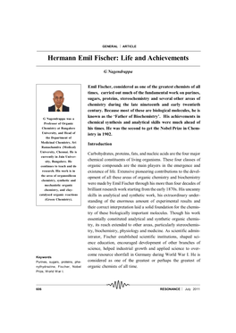 Hermann Emil Fischer: Life and Achievements