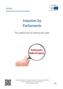 Inquiries by Parliaments