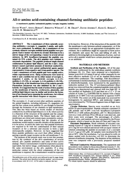 All-D Amino Acid-Containing Channel-Forming Antibiotic Peptides