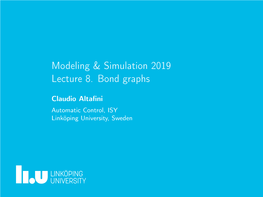 Modeling & Simulation 2019 Lecture 8. Bond Graphs