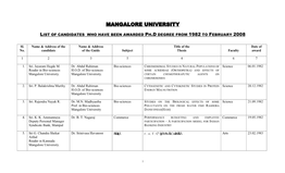 Mangalore University