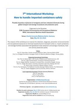 7Th International Workshop How to Handle Imported Containers Safely