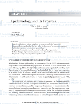 Epidemiology and Its Progress