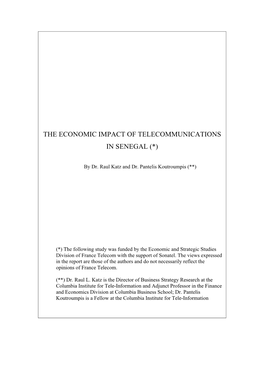 The Economic Impact of Telecommunications in Senegal (*)