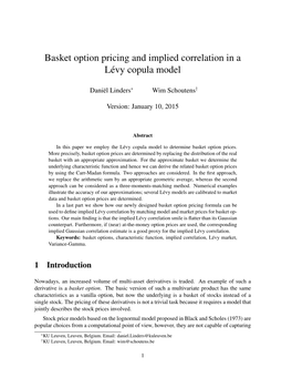 Basket Option Pricing and Implied Correlation in a Lévy Copula Model