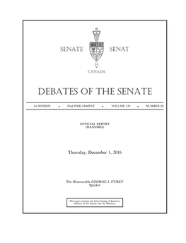 Debates of the Senate