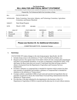 Bill Analysis and Fiscal Impact Statement