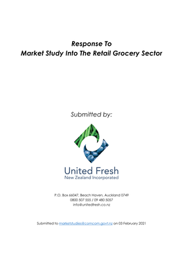 Response to Market Study Into the Retail Grocery Sector