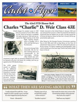 Charles “Charlie” D. Weir Class