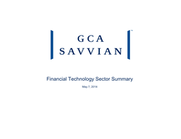 Financial Technology Sector Summary