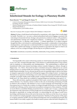 Intertwined Strands for Ecology in Planetary Health