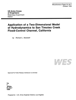 Application of a Two-Dimensional Model of Hydrodynamics to San Timoteo Creek Flood-Control Channel, California