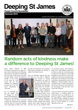 Deeping St James Parish Council Newslettter Summer 2019 Parishes.Lincolnshire.Gov.Uk/Deepingstjames