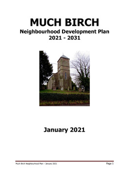 Much Birch Neighbourhood Development Plan January 2021