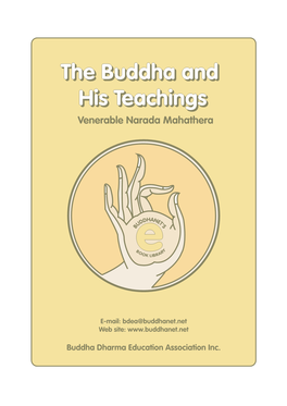 The Buddha and His Teachings