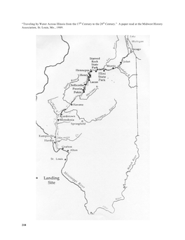 Traveling by Water Across Illinois from the 17Th Century to the 20Th Century.” a Paper Read at the Midwest History Association, St