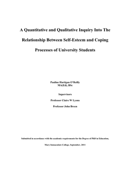 A Quantitative and Qualitative Inquiry Into the Relationship Between Self