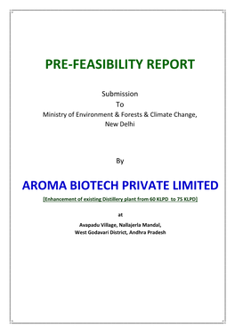 Pre-Feasibility Report