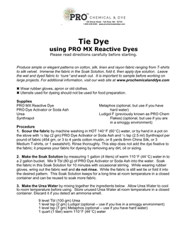 Tie Dye Using PRO MX Directions