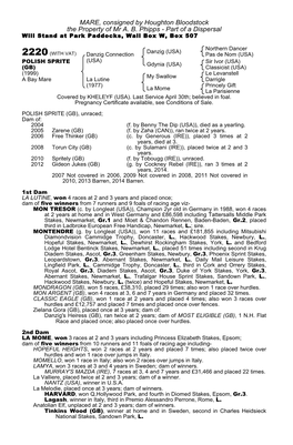 MARE, Consigned by Houghton Bloodstock the Property of Mr A. B. Phipps - Part of a Dispersal Will Stand at Park Paddocks, Wall Box W, Box 507