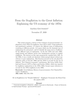 From the Stagflation to the Great Inflation: Explaining the US