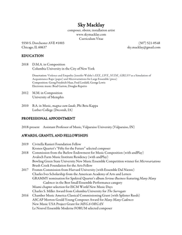 Sky Macklay CV 2019.Pdf