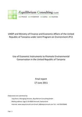 Tanzania Under Joint Program on Environment JP11