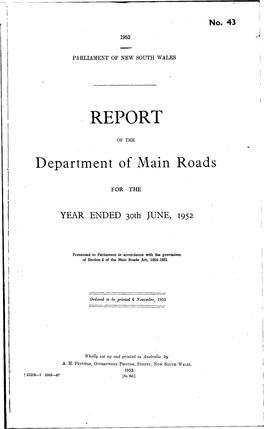 Department of Main Roads New South Wales, 1951-52