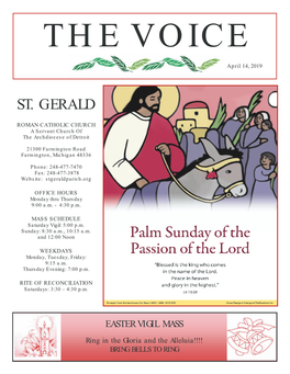 April 14, 2019 Palm Sunday