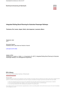 Integrated Rolling Stock Planning for Suburban Passenger Railways