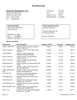 Romantix Distribution, Inc. Purchase Order