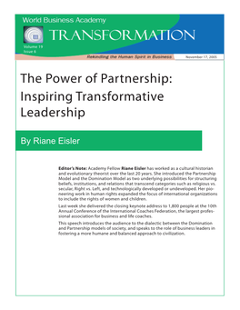 The Power of Partnership: Inspiring Transformative Leadership