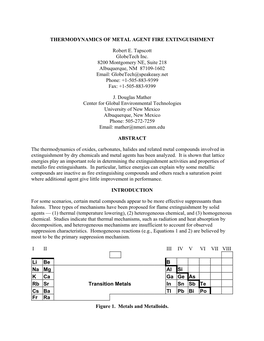 Thermodynamics of Metal Agent Fire Extinguishment