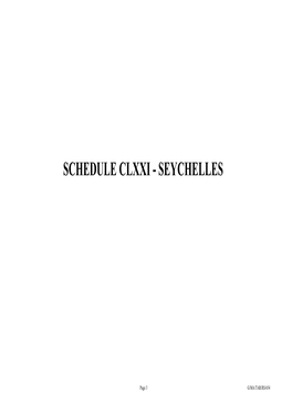 Schedule Clxxi - Seychelles