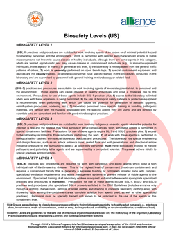 Biosafety Levels (US)