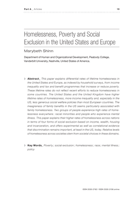 Homelessness, Poverty and Social Exclusion in the United States and Europe