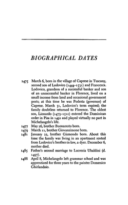 Biographical Dates
