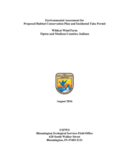 Final Environmental Assessment Wildcat Wind Farm Hcp