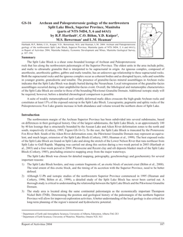 Archean and Paleoproterozoic Geology of the Northwestern Split Lake Block, Superior Province, Manitoba (Parts of NTS 54D4, 5, 6 and 64A1) by R.P