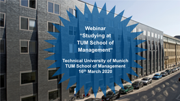 Webinar „Study at TUM School of Management“