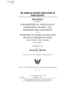 Homeland Security Implications of Radicalization