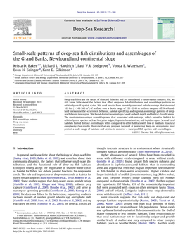 Small-Scale Patterns of Deep-Sea Fish Distributions and Assemblages Of