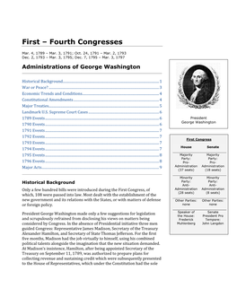 1St to 4Th Congress