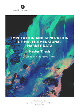 Imputation and Generation of Multidimensional Market Data