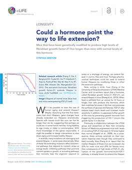 Could a Hormone Point the Way to Life Extension?