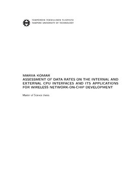 Assessment of Data Rates on the Internal and External Cpu Interfaces and Its Applications for Wireless Network-On-Chip Development